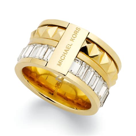 Michael Kors Pyramid Baguette Barrel Ring Jewelry